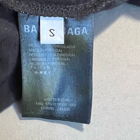 balenciaga black cotton diagonal monogram t-shirt size S - Picture 5 of 7